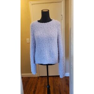 INC Pullover Sweater Womens Size L Light Purple Boucle Knit Cozy Chic